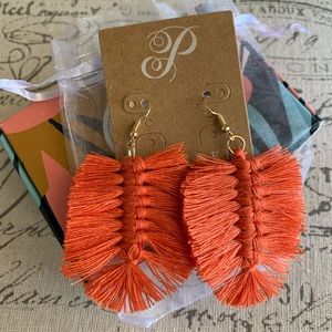 Orange/Coral Plunder Earrings , NEW